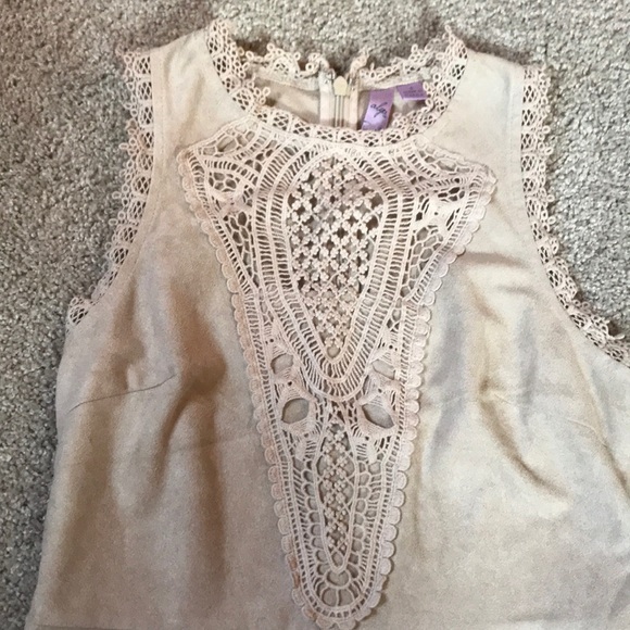 Suede beige dress - Picture 2 of 5